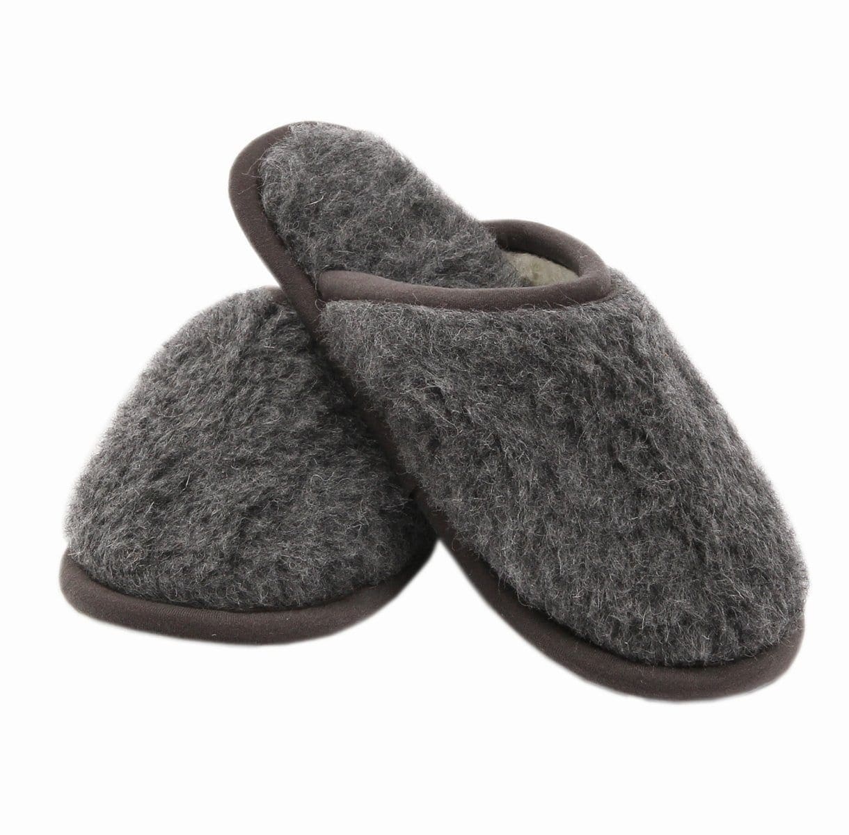 Men's Merino Wool Slippers Grey Hide Rugs