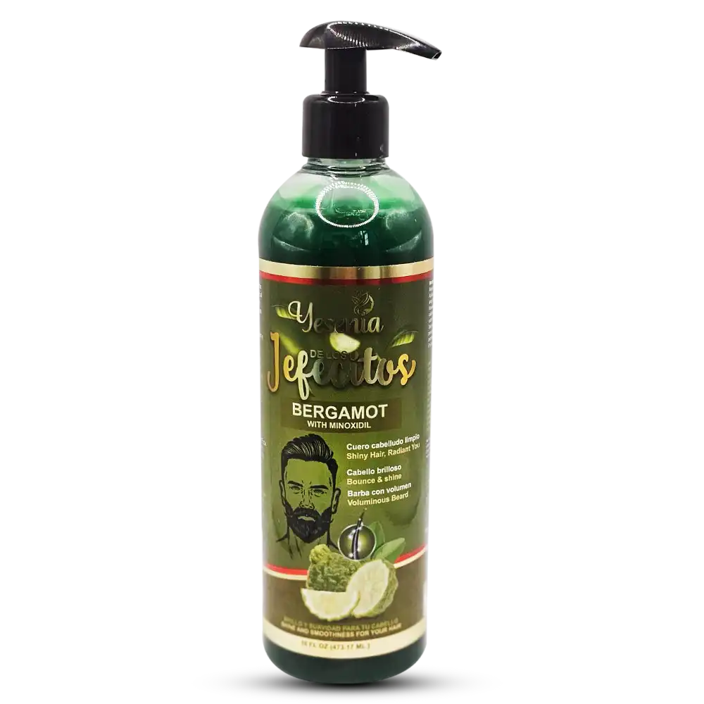 Shampoo De Los Jefecitos Bergamota con Minoxidil Shampoo con ingredientes naturales