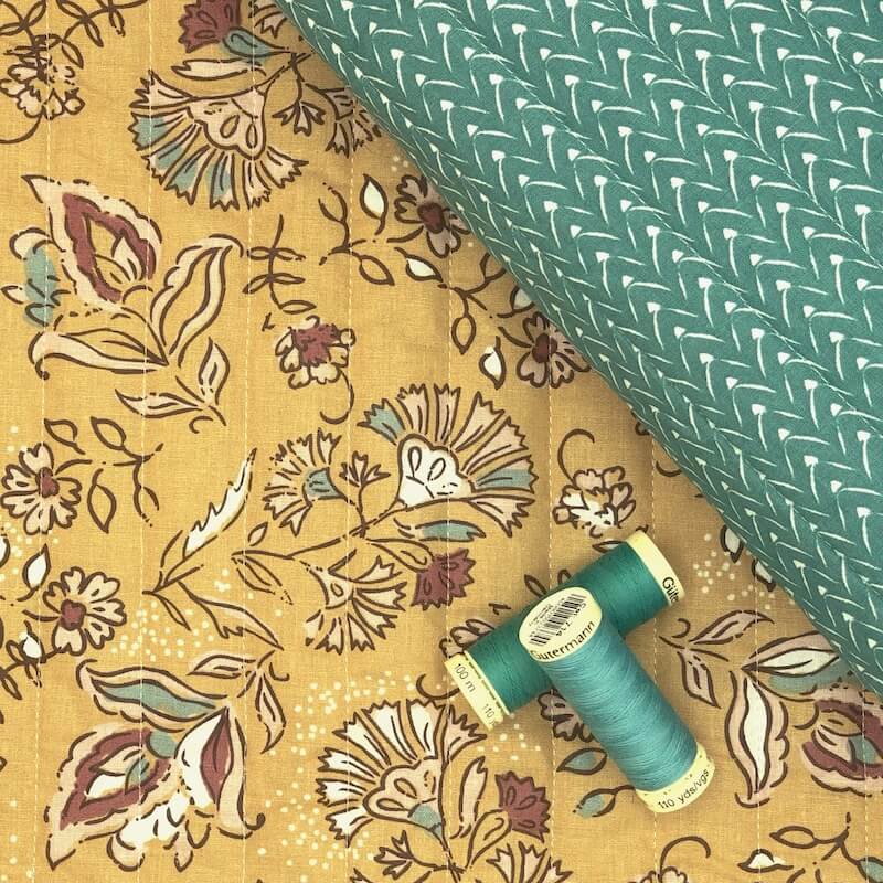 Pre Quilted Cotton Reversible Fabric Semara Lixneg 08 Sample Higgs