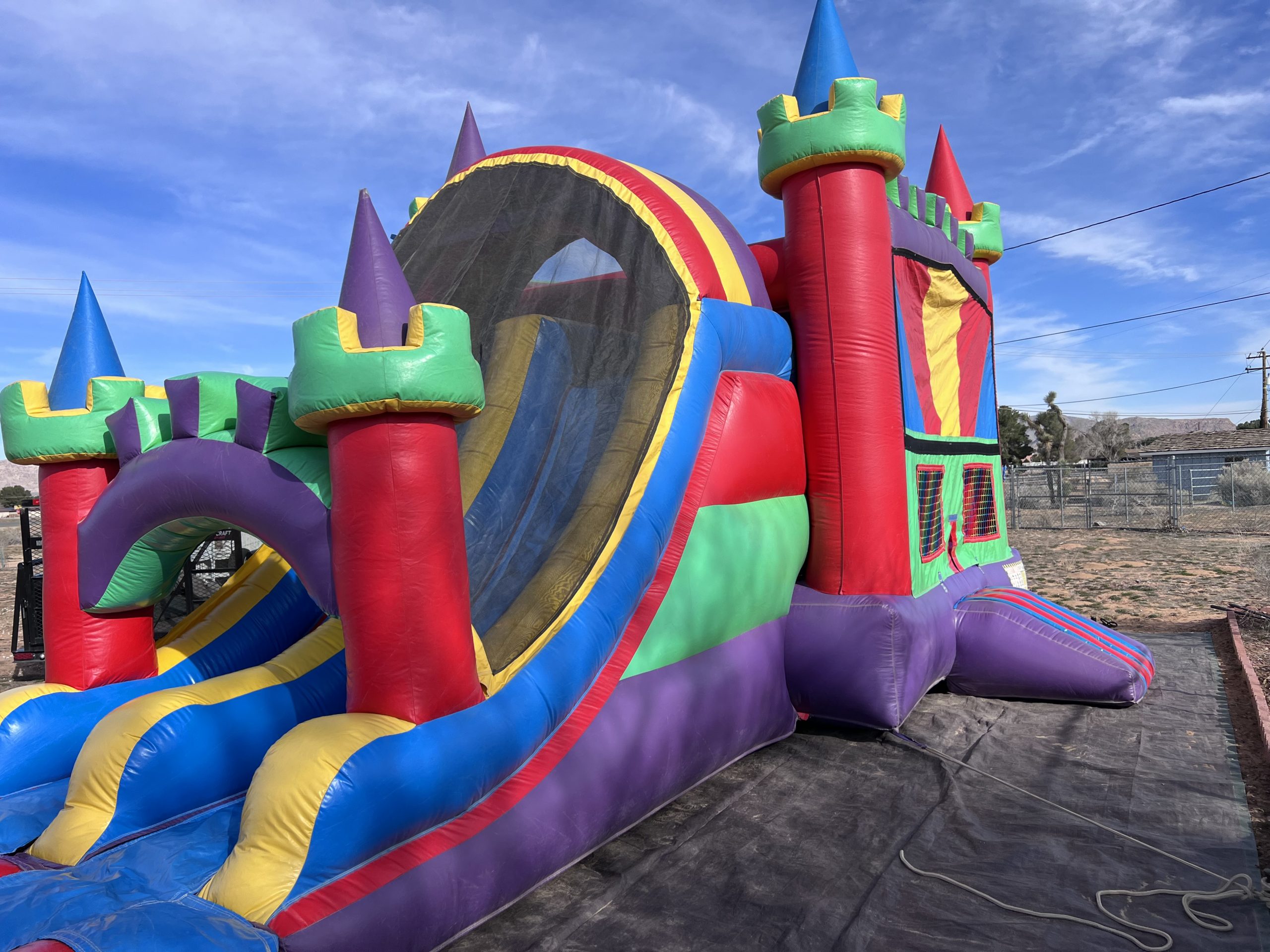 Castle Dual Lane Bounce House Combo Jumper Rentals 7147264485