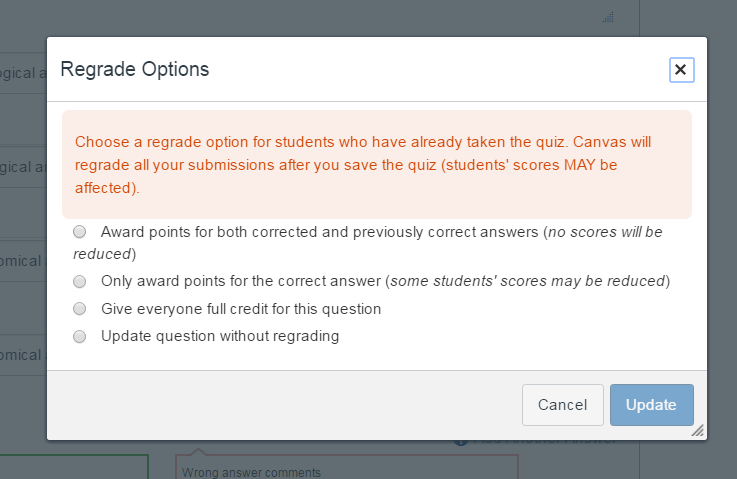 Regrading a Quiz or Test in Canvas - Higher E-Learning