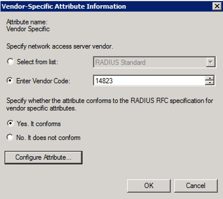Aruba WLAN controller RADIUS VSA for nonadministrative (readonly