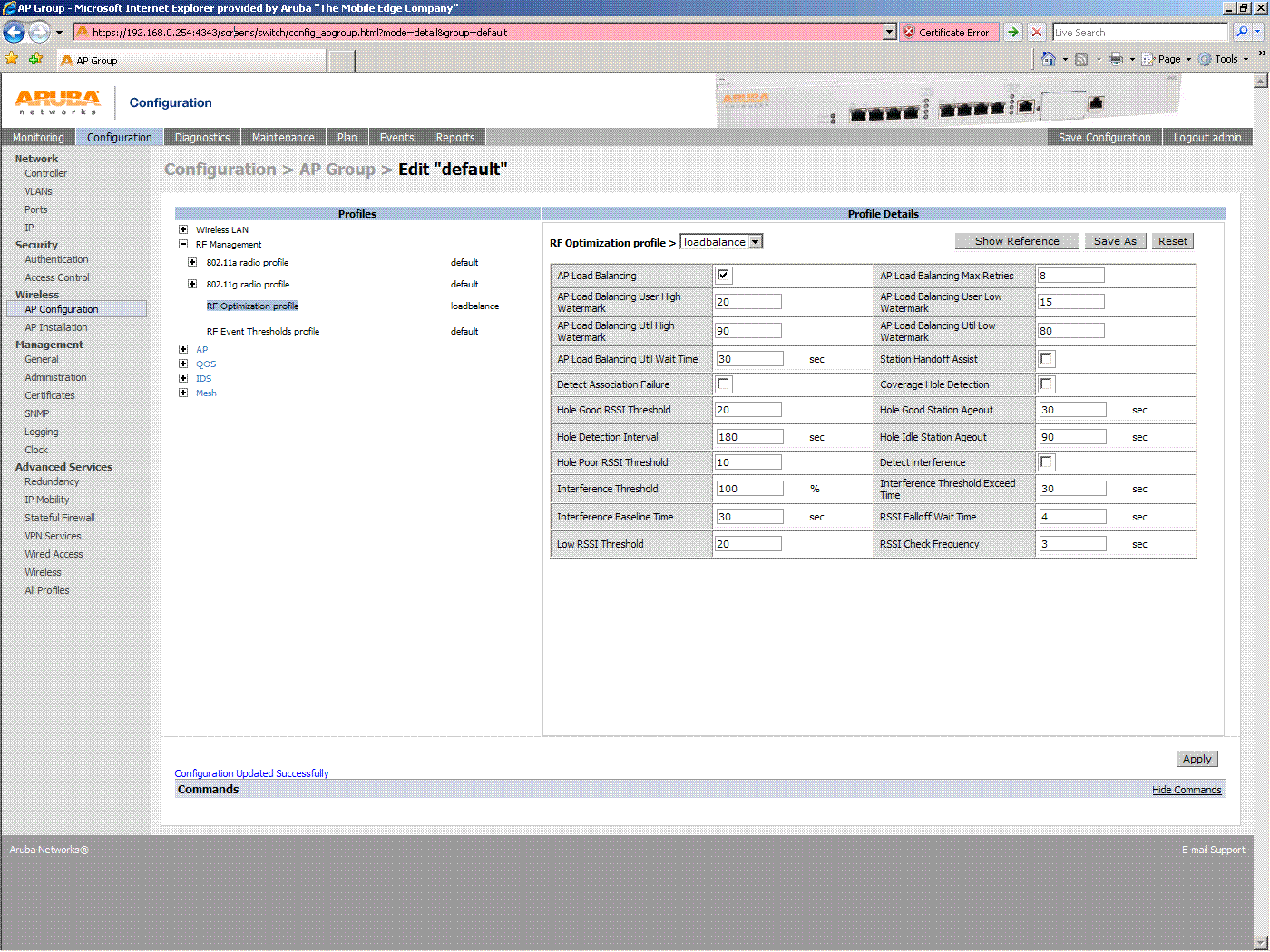 How does AP load balancing work on Aruba APs in ArubaOS 3.3.1?