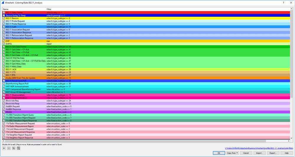 Wireshark Coloring Rules Wireless Access