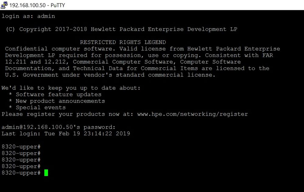 ArubaOSCX Switches Configuring for initial access and performing a