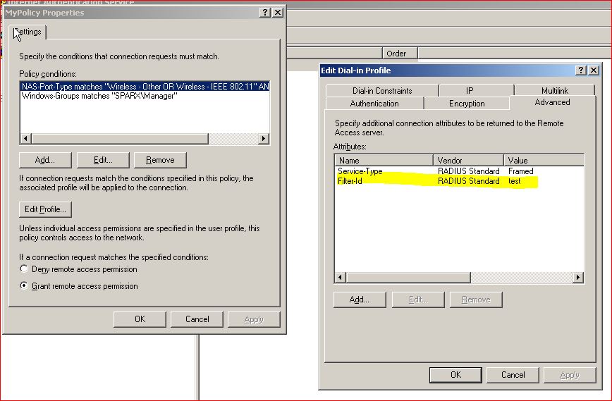 Dynamic vlan assignment with radius and Aruba Controller Wireless Access