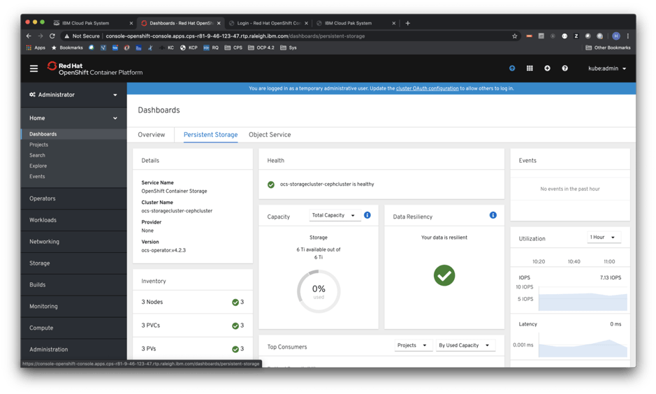 Installing OpenShift Container Storage on IBM Cloud Pak System 2.3.2.0
