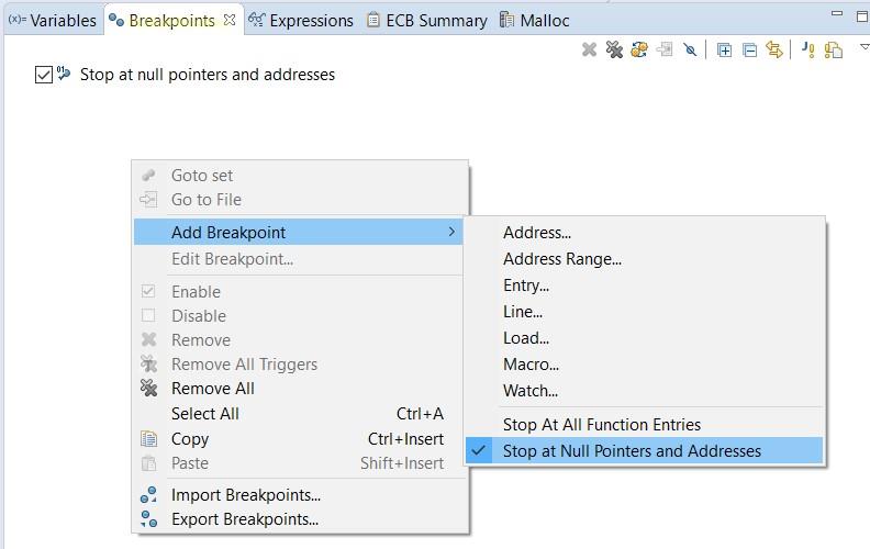 Use the z/TPF debugger to identify null address references (PJ46595)