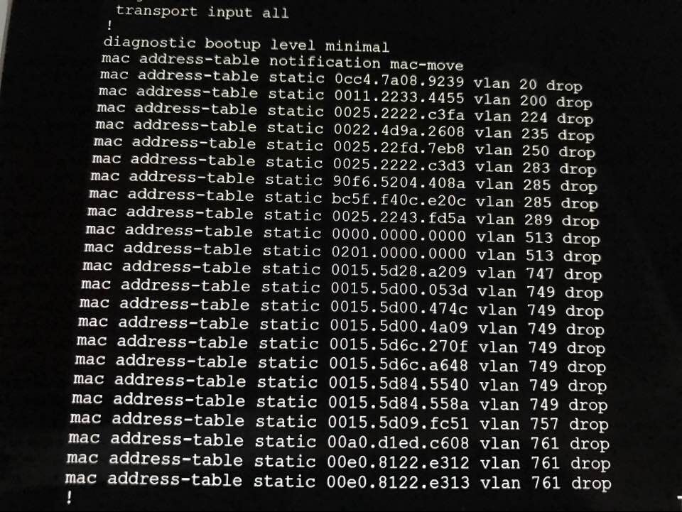 MX how to block mac address in vlan? Junos OS