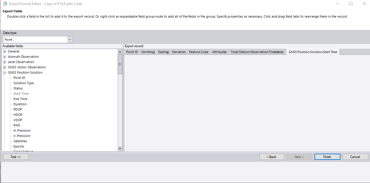 TBC .spj WO Point Export Vs. SCS Report Utility Trimble Business Center