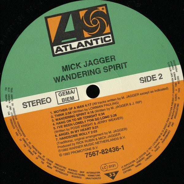 Mick Jagger Wandering Spirit Used Vinyl HighFidelity Vinyl