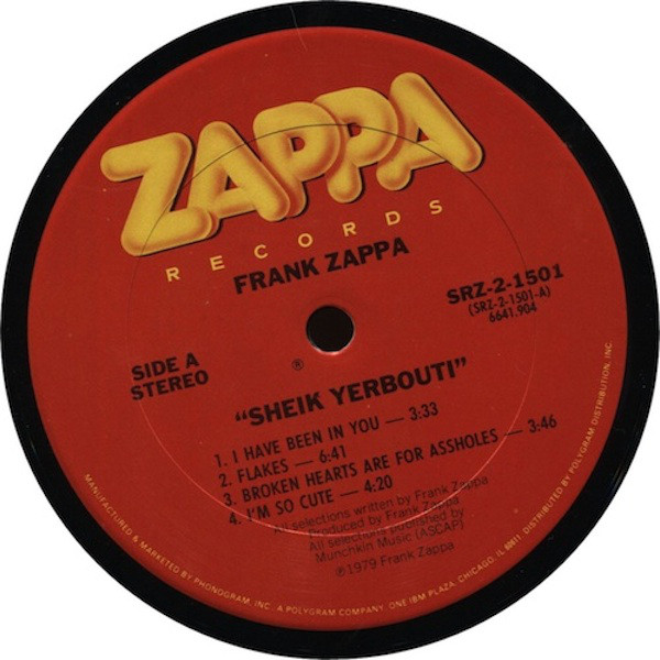 Frank Zappa Sheik Yerbouti Used Vinyl HighFidelity Vinyl Records