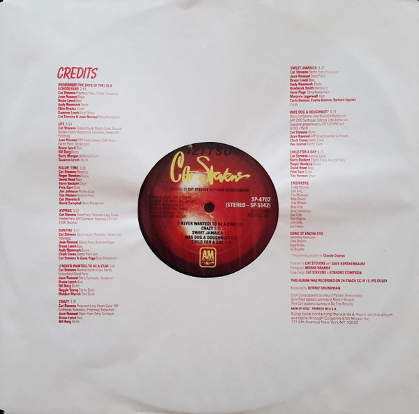 Cat Stevens Izitso Used Vinyl HighFidelity Vinyl Records and Hi