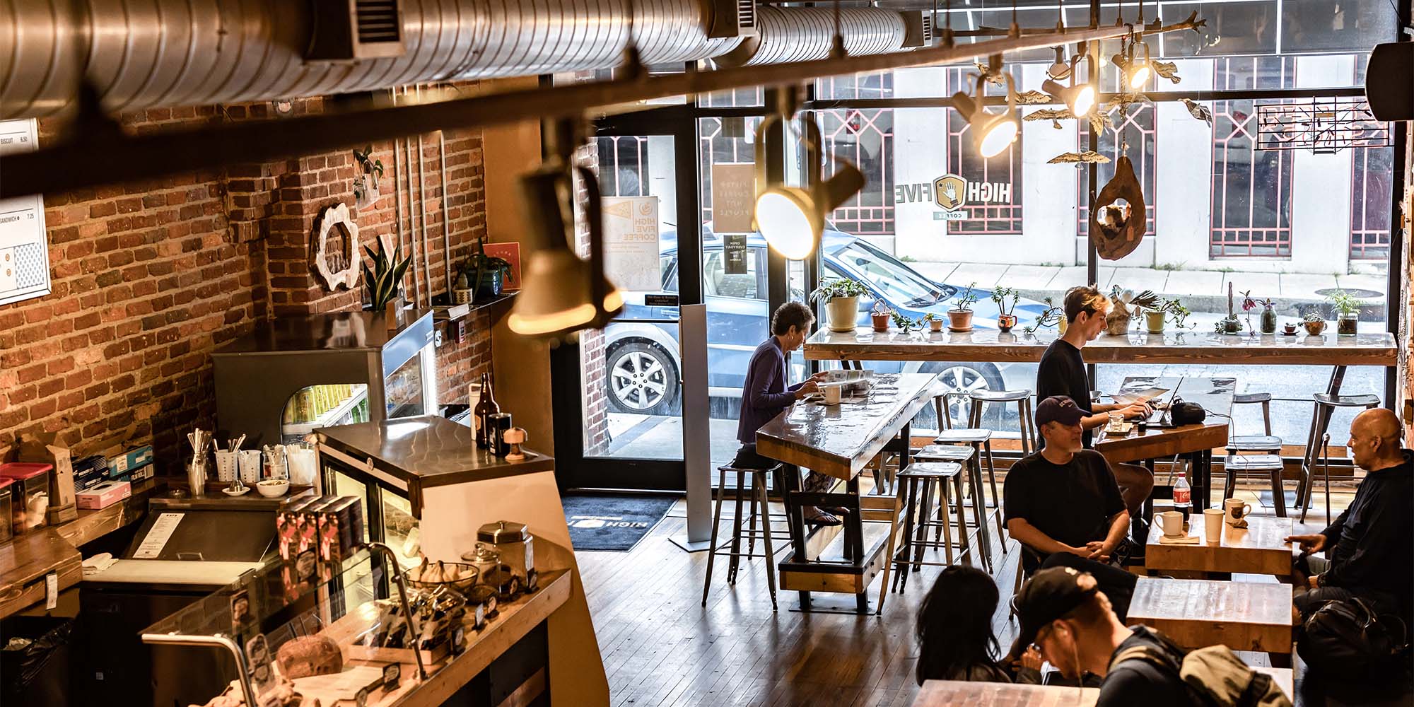 Coffee Shop Downtown Asheville High Five Coffee on Rankin Ave.