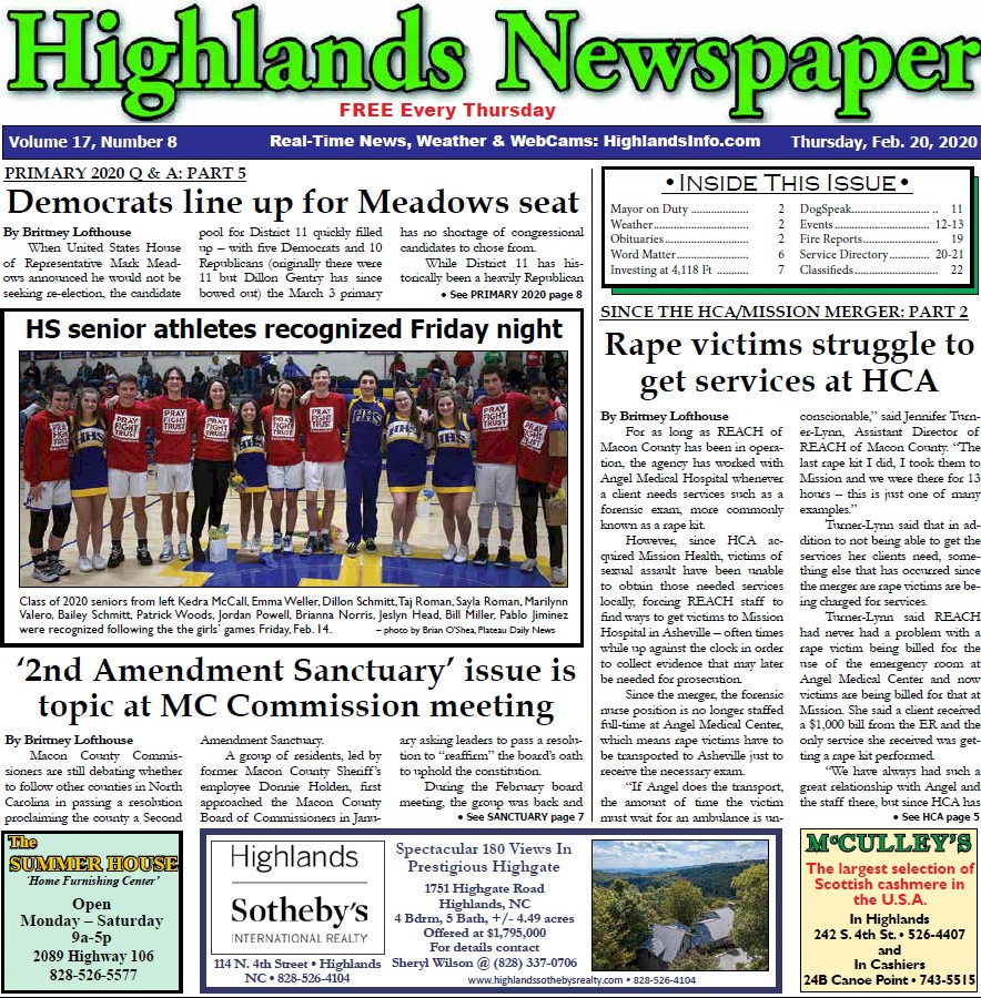Highlands Newspaper Highlands NC