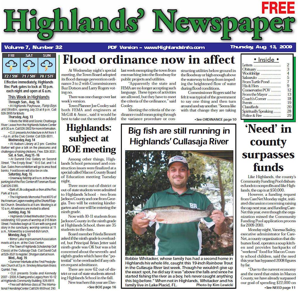 Trout & Fly Fishing The Cullasaja Highlands NC