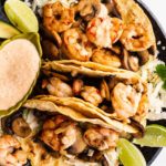 simple shrimp and mushroom tacos