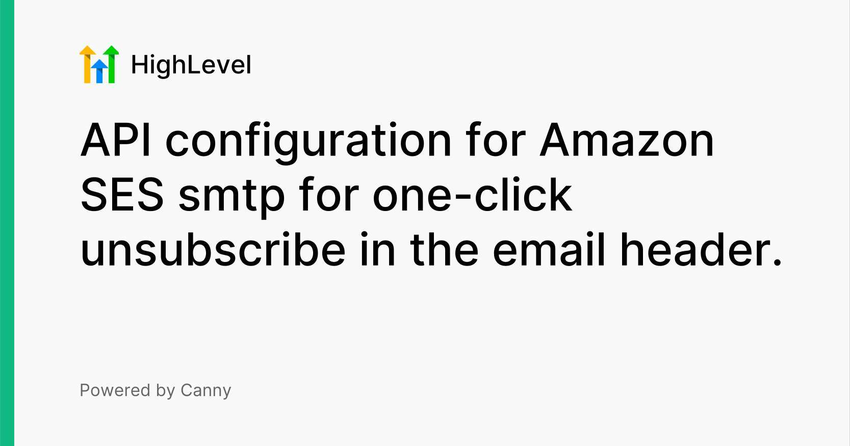 API configuration for Amazon SES smtp for oneclick unsubscribe in the
