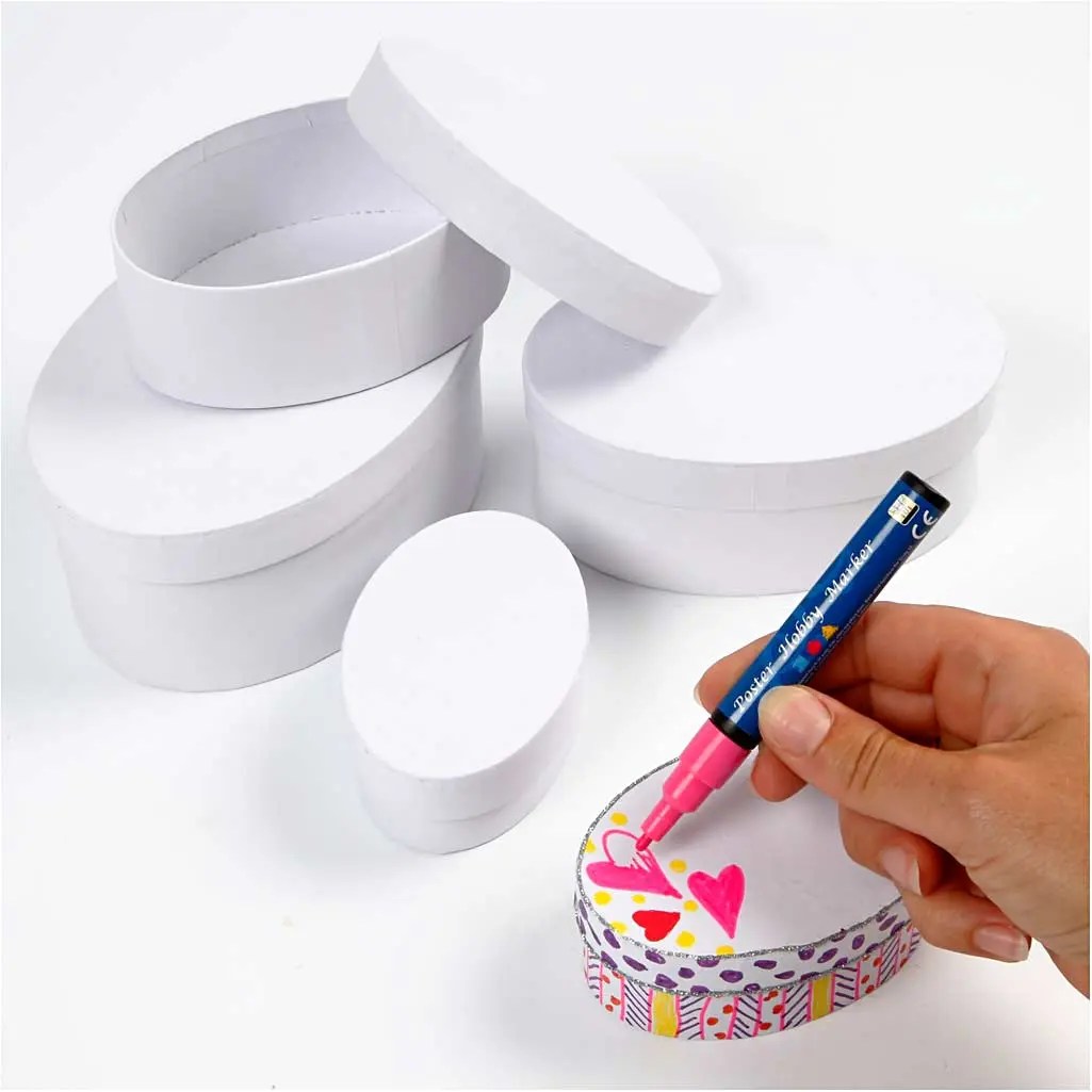 Creativ Made of Paper Mache Oval Boxes (4pcs) Highlight Crafts