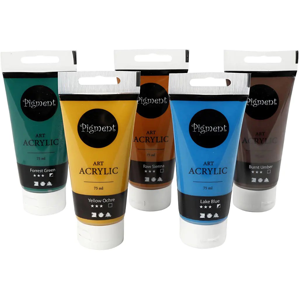 Creativ Pigment Art Acrylic Paints Natural Colours (5 x 75ml