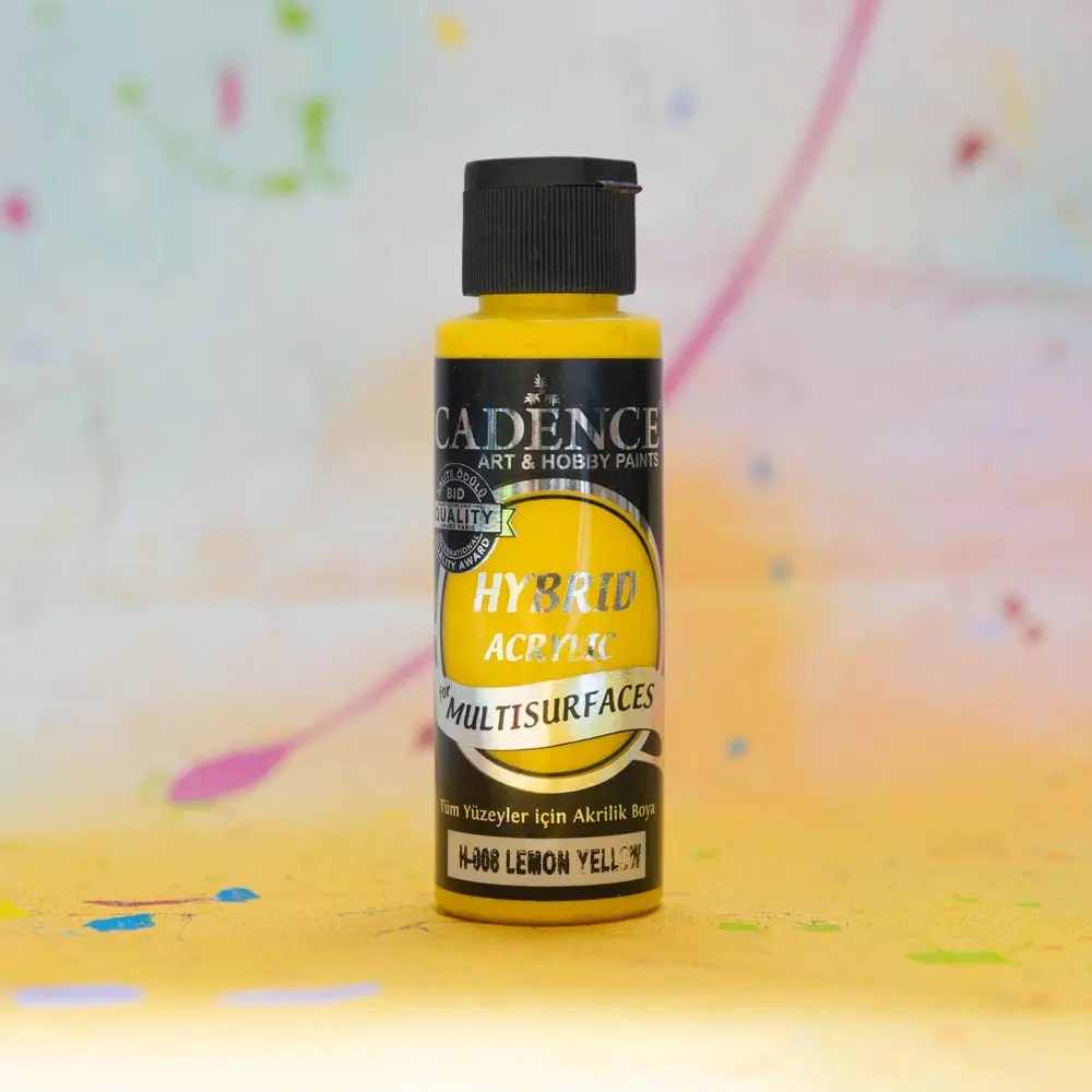 Cadence Hybrid Acrylic Paint Lemon Yellow 70ml Highlight Crafts