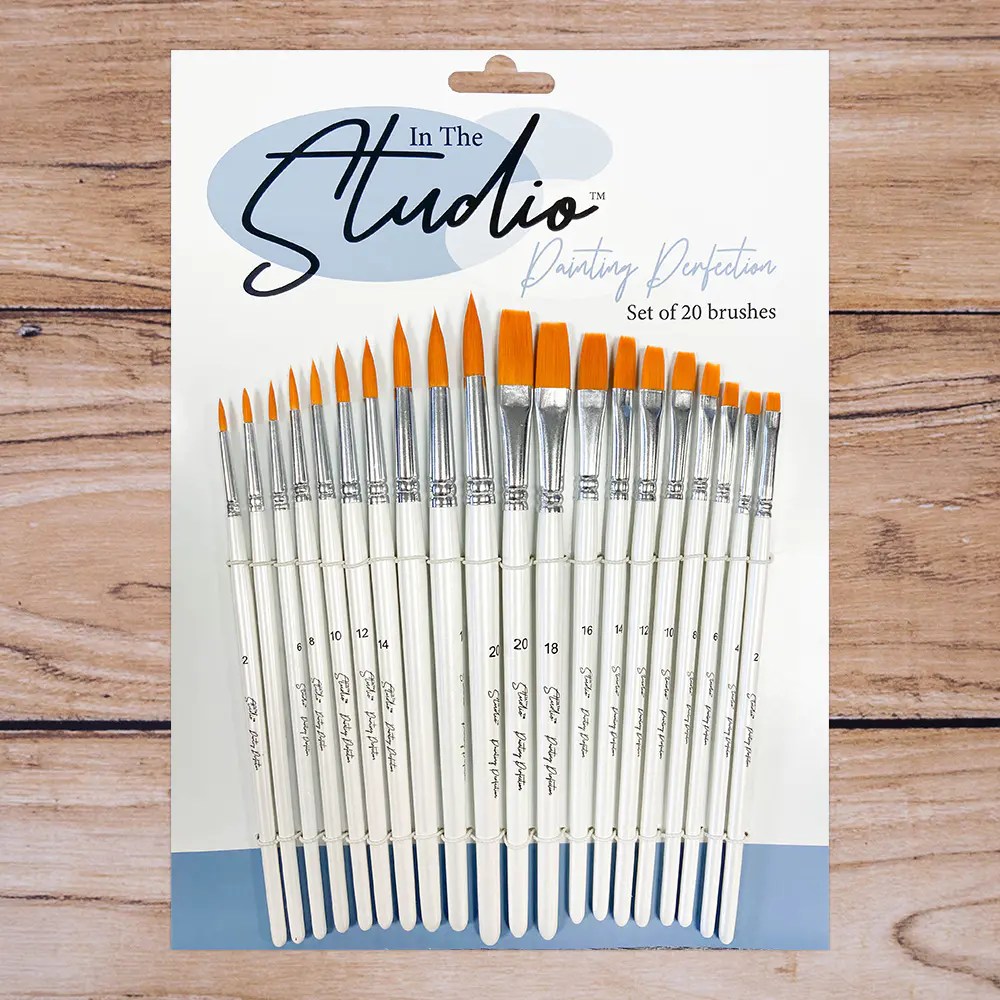 In The Studio Painting Perfection Brush Set (20pcs) Highlight Crafts