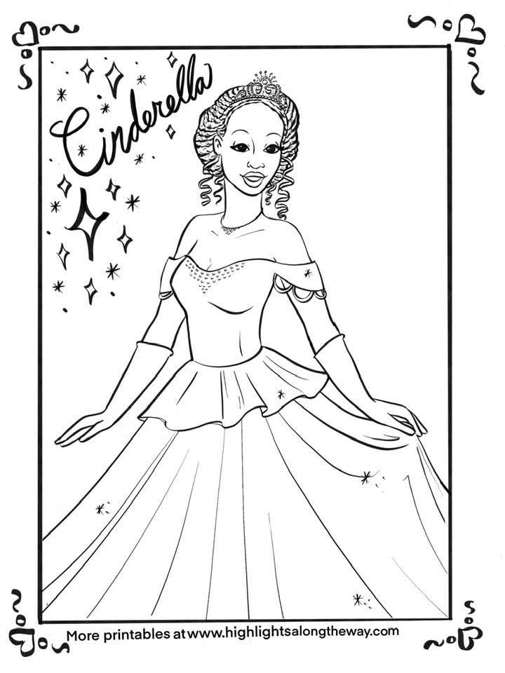 Cinderella starring Brandy coloring sheet! Print from home!