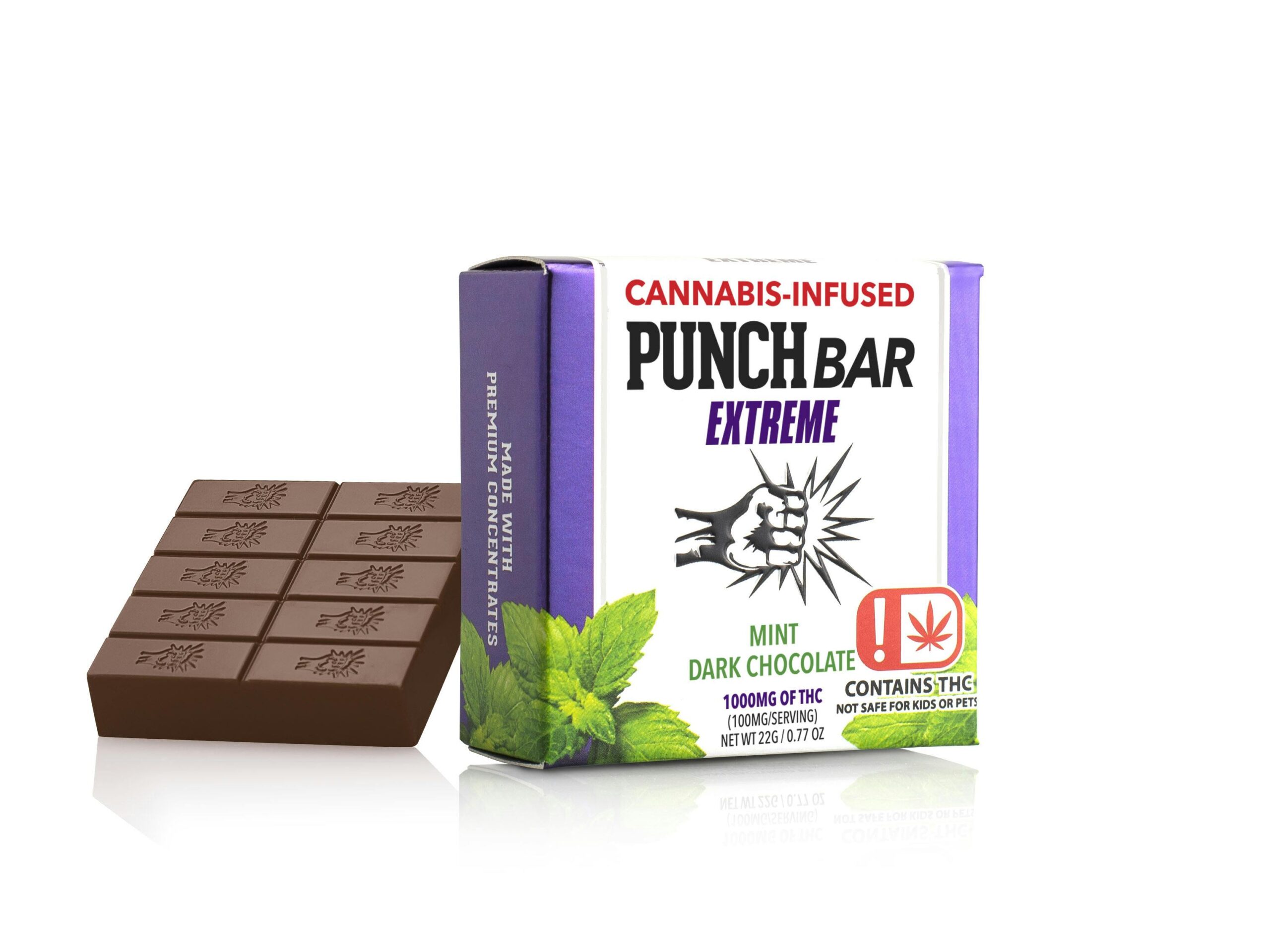 Punch Bar Extreme 1000mg Mint Dark Chocolate High Octane Express