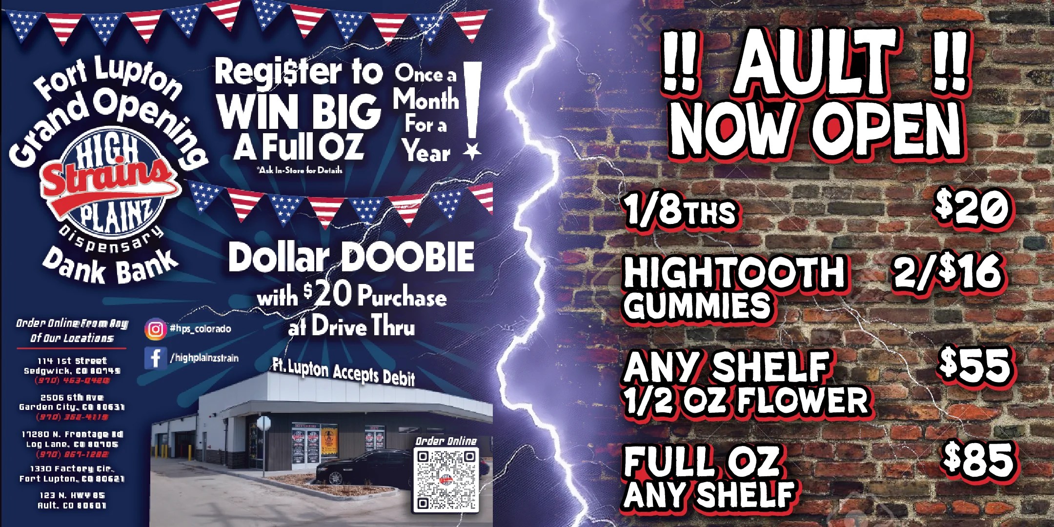 Cannabis Dispensary Fort Lupton, Sedgwick, Log Lane Village & Garden