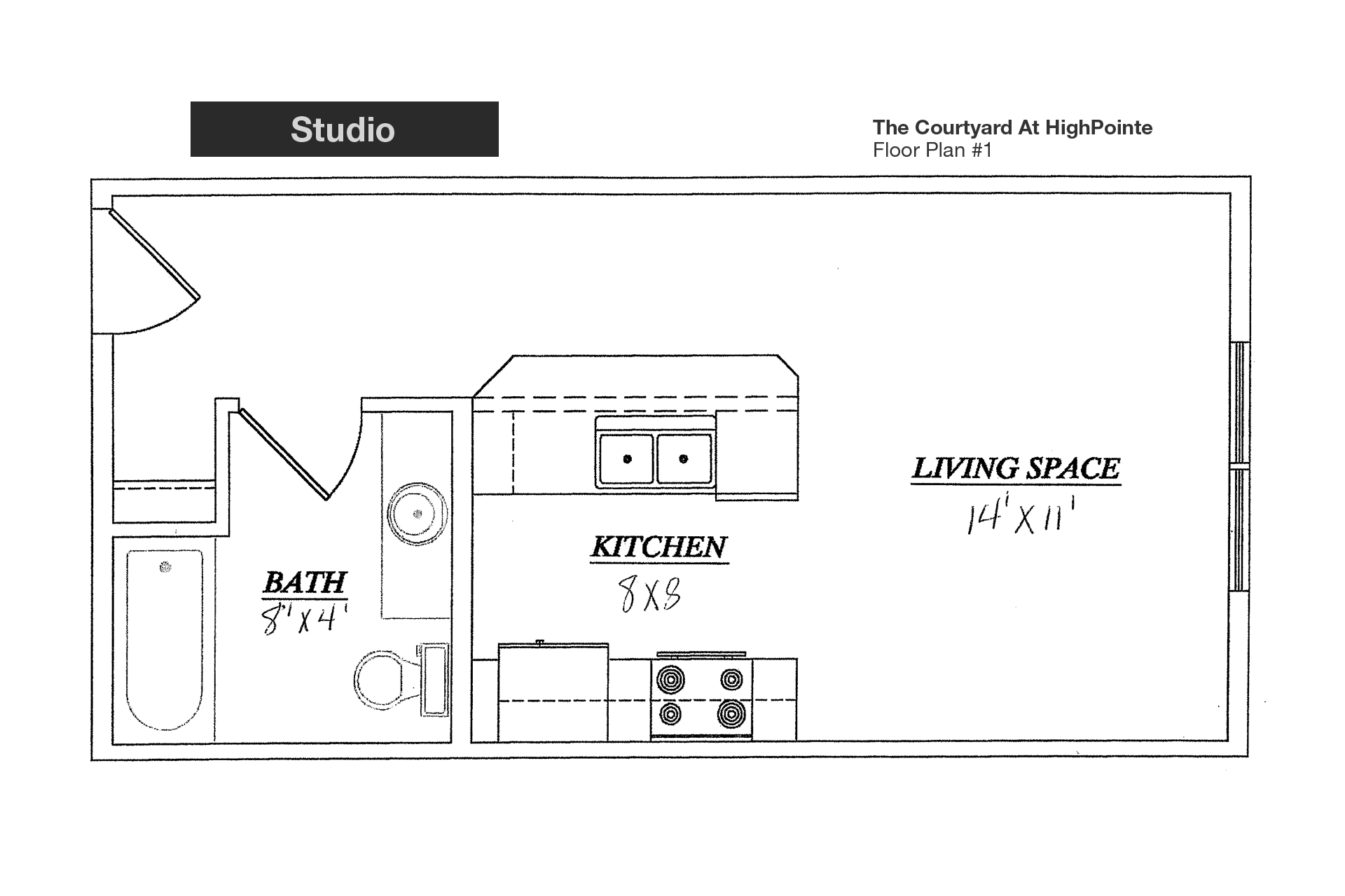 The Courtyard Studio Apartment HighPointe Apartment Homes