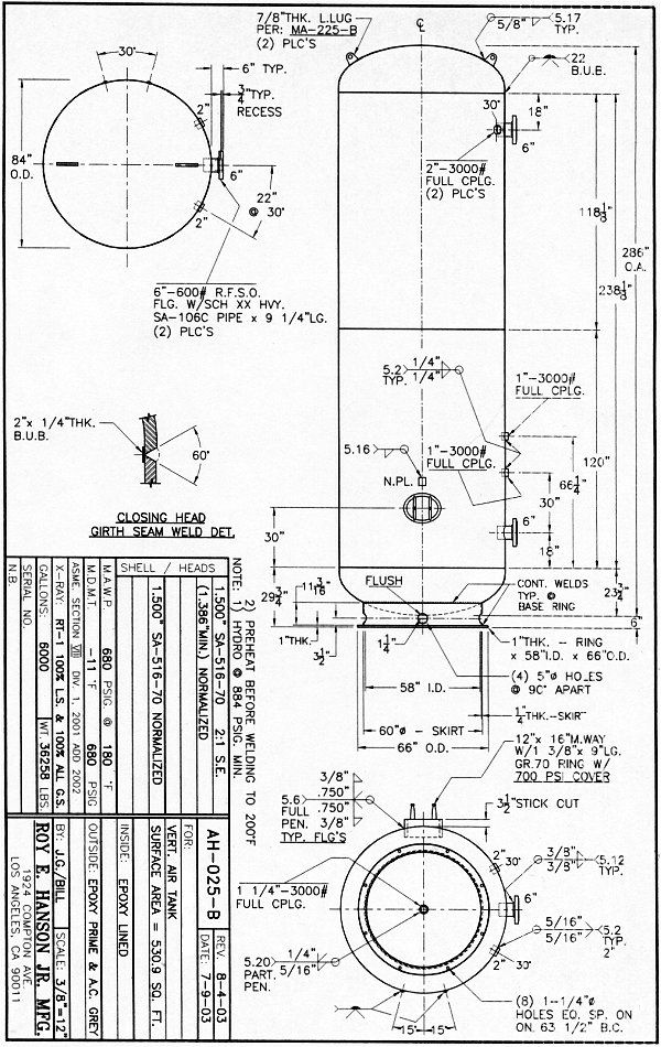 Air Tanks High Pressure Air Vessel Tanks