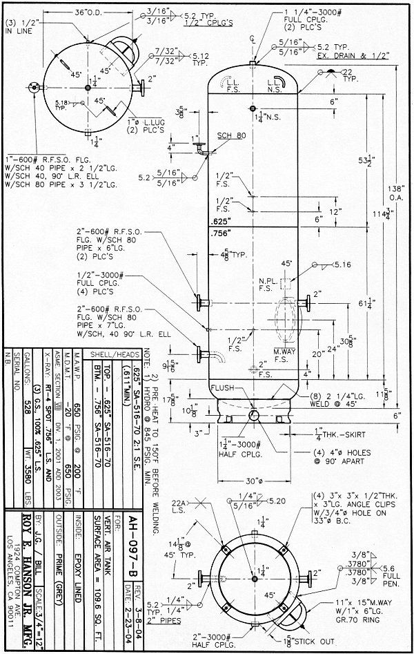 Air Tanks High Pressure Air Vessel Tanks