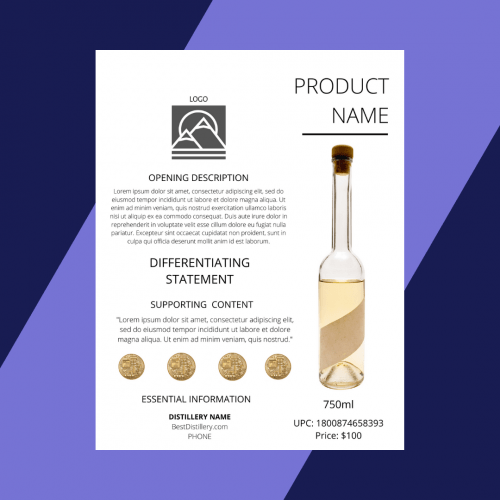 Craft Distillery Sell Sheet Template HighProof Creative