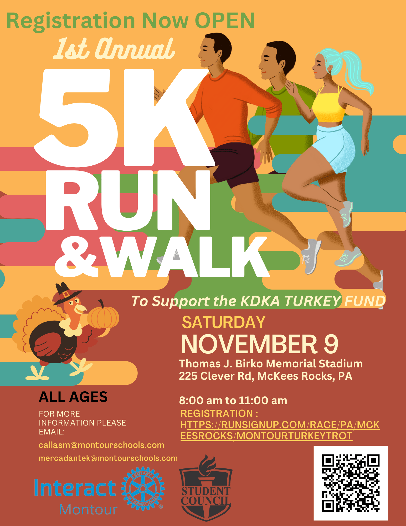 5K for the KDKA Turkey Fund Montour High School