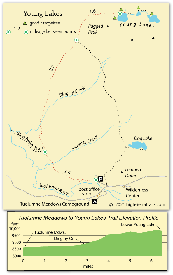 Young Lakes Trail and Map