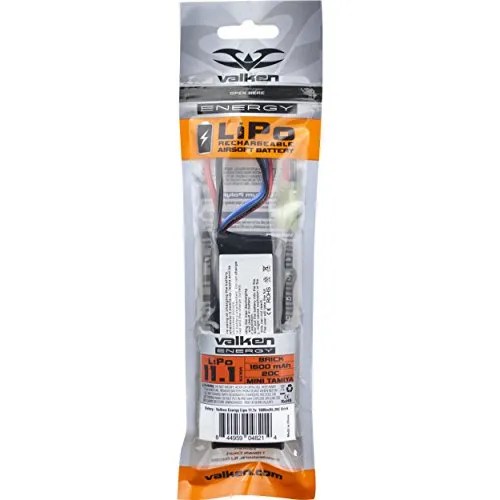 Valken Airsoft Battery LiPo 11.1V 1600mAh 30c Mini Brick Style High