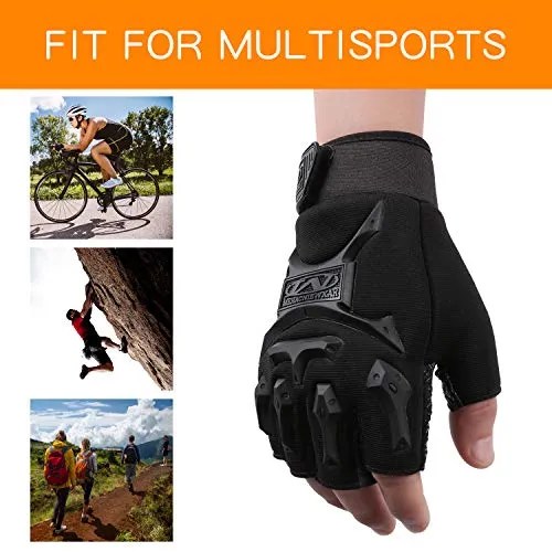 ACVCY Cycling Fingerless Gloves, Half Finger NonSlip Classic Gloves