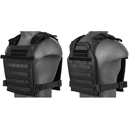 Lancer Tactical Polyester Airsoft QR Lightweight Tactical Vest Nylon Black Adjustable Combat
