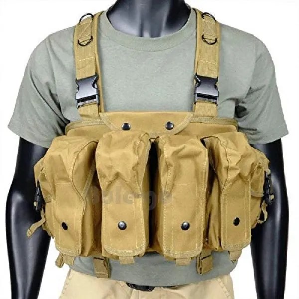 BGJ Tactical Vest Airsoft Ammo Chest Rig AK 47 Magazine Carrier