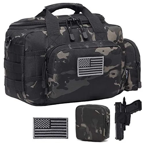 DBTAC DO More & BE More Gun Range Bag Small Tactical 2X Pistol Shooting Range Duffle Bag with