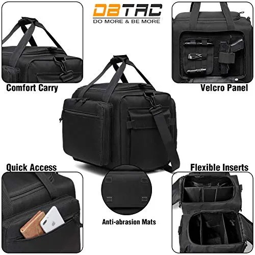 DBTAC Gun Range Bag Large Tactical 4+ Pistol Shooting Range Duffle
