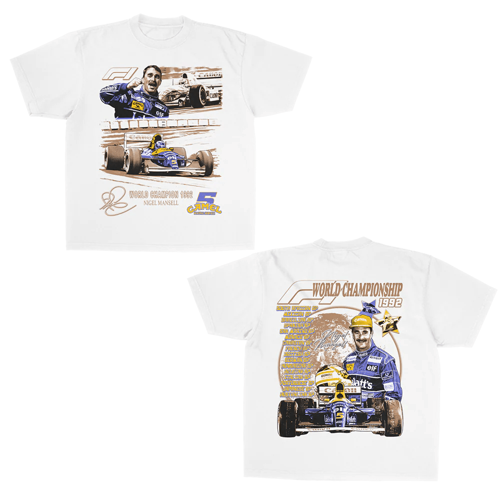 CAMEL F1 1992 HEAVY WEIGHT WHITE TSHIRT High St Studio's