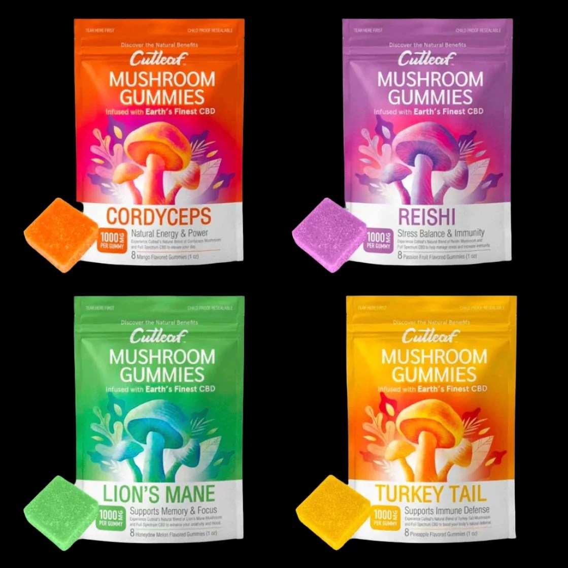 Cutleaf Mushroom Gummies 1000mg (8 pack) High Times Supply