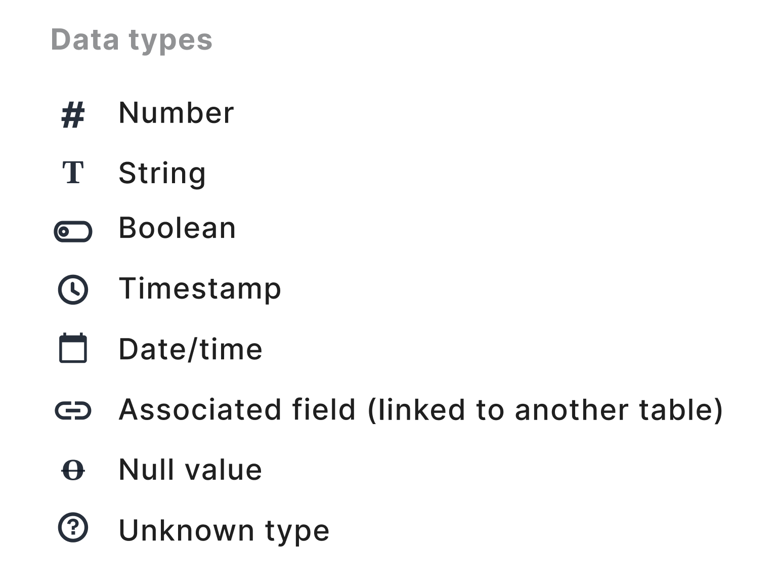 Data types and casting Hightouch Docs