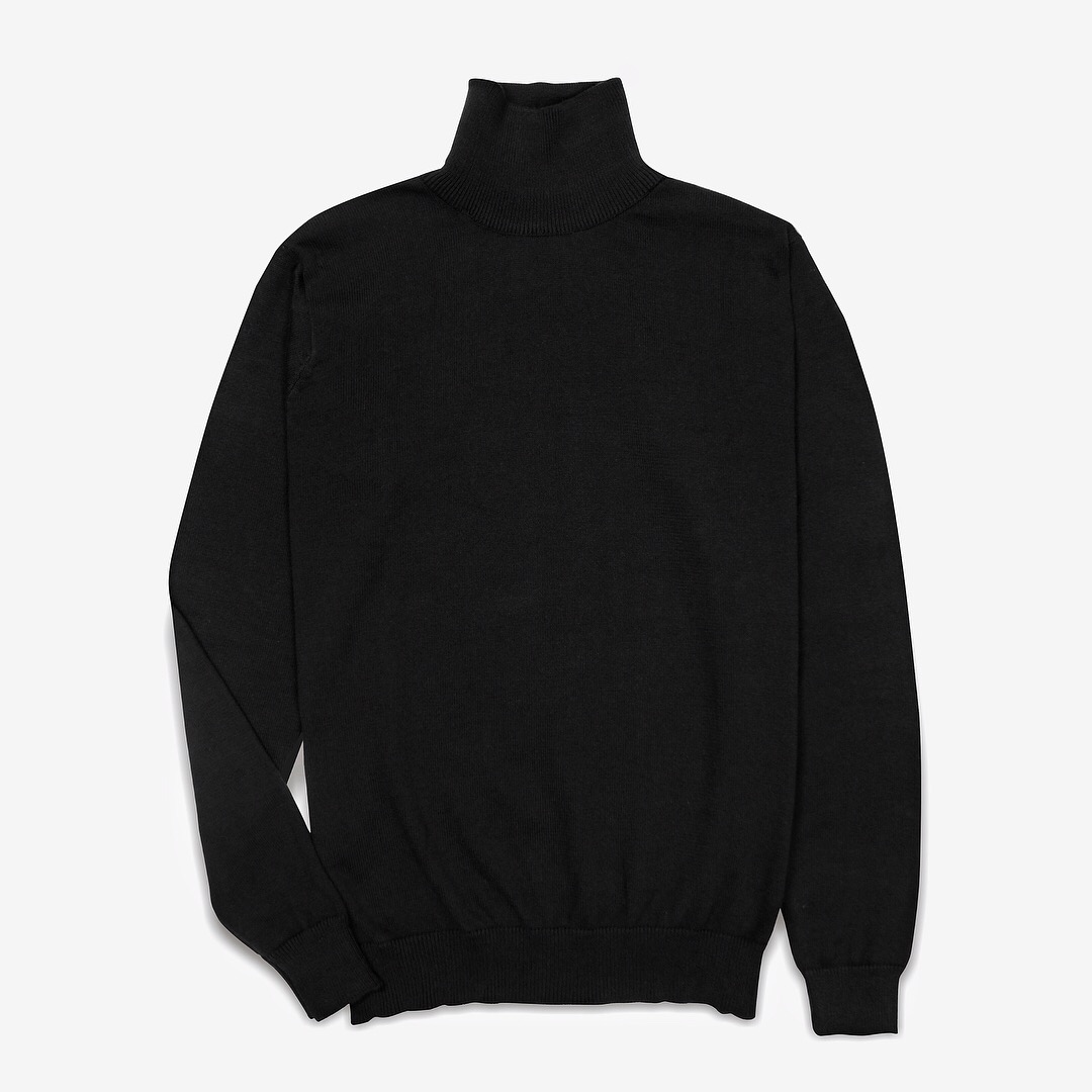Black Knitted Turtleneck Sweater HIGHTY Menswear