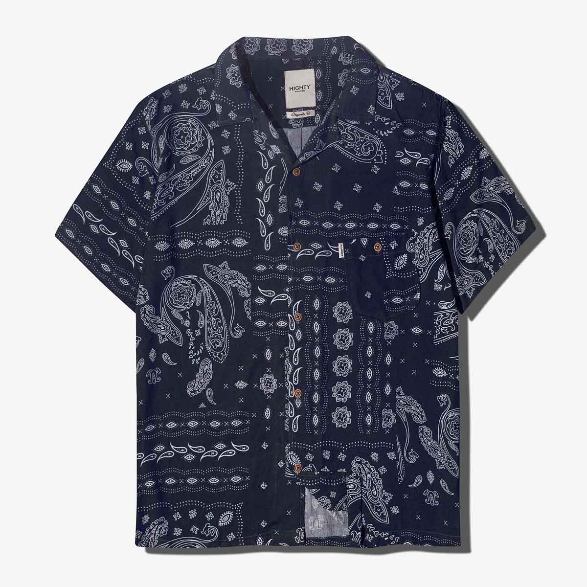 Navy Paisley Bandana Shirt HIGHTY Menswear