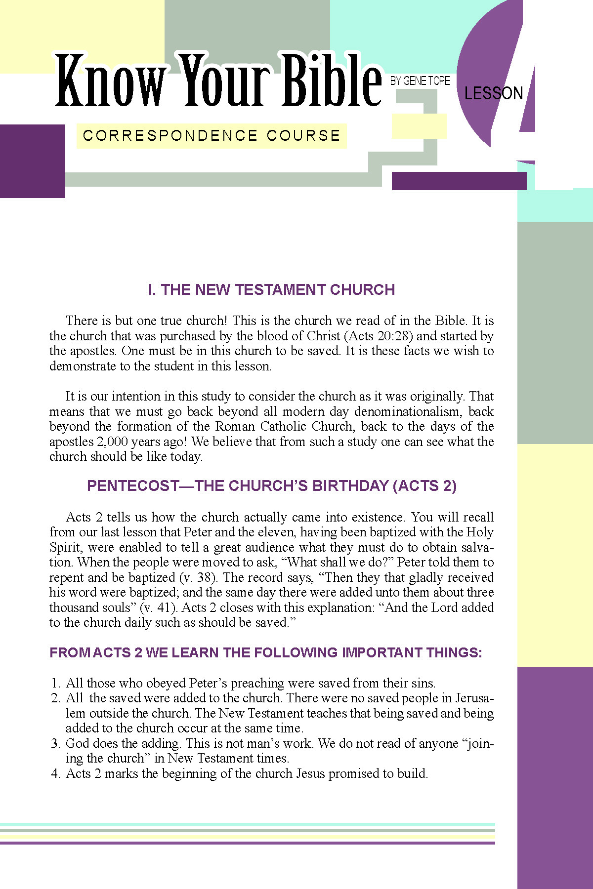 Bible Correspondance Course « Highway 157 Church of Christ