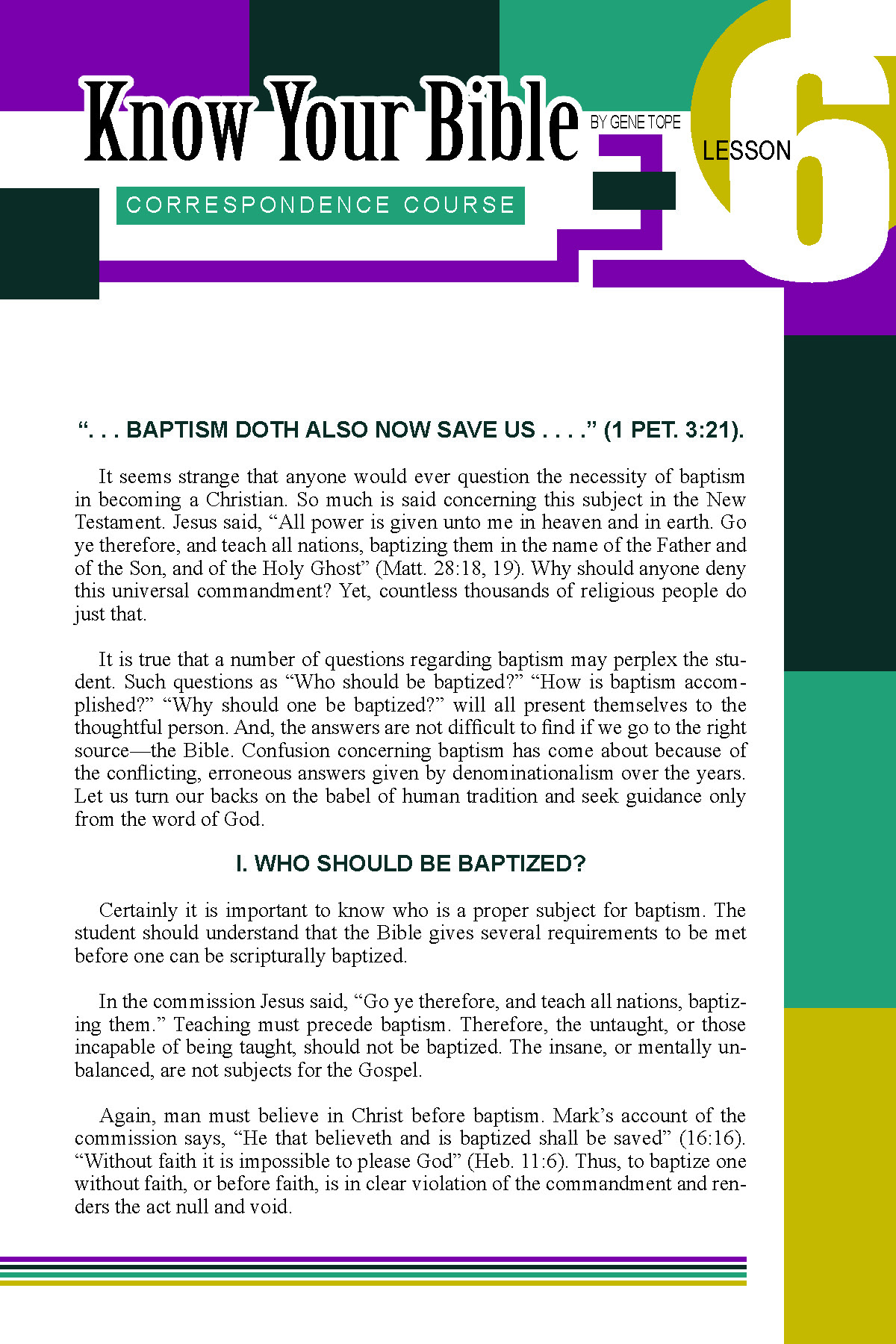 Bible Correspondance Course « Highway 157 Church of Christ