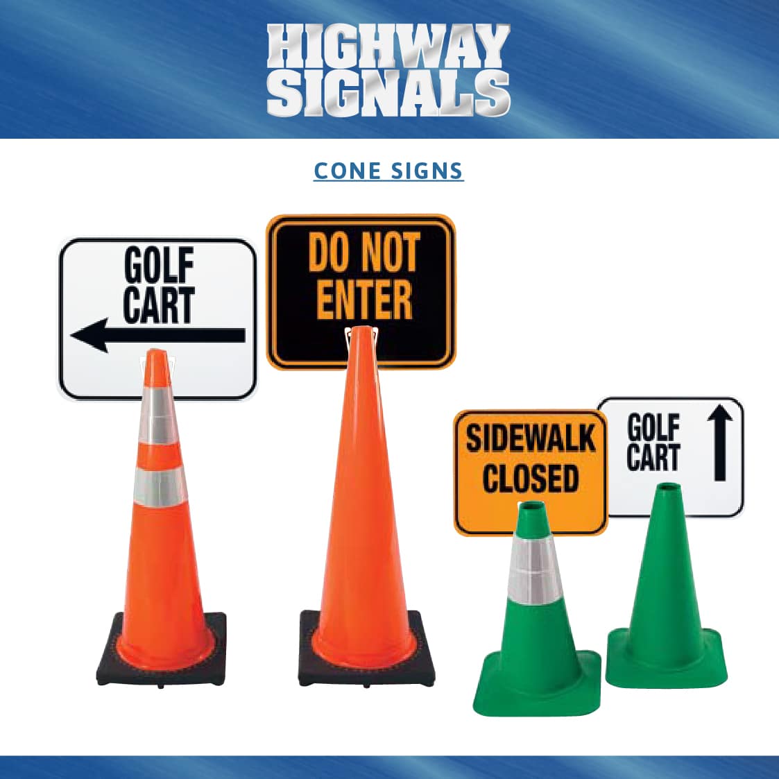 Traffic Cone Signs for Safety Messaging Highway Signals