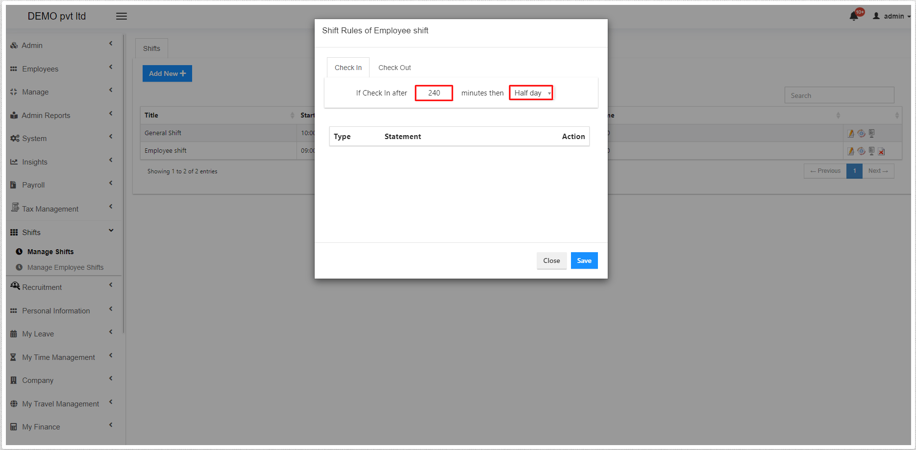 How to set up shift rules?